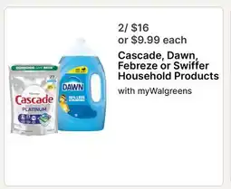 Walgreens Cascade, Dawn, Febreze or Swiffer Household Products offer