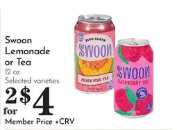 Pavilions Swoon Lemonade or Tea offer