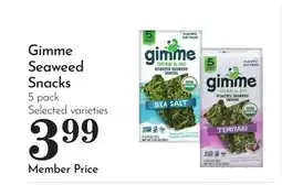 Pavilions Gimme Seaweed Snacks offer