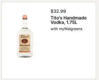 Walgreens Tito's Handmade Vodka, 1.75L offer