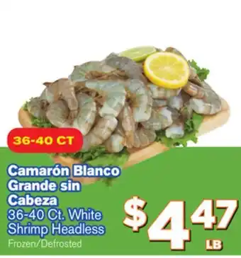 El Super Fresh 36-40 Ct. White Shrimp Headless Shrimp offer