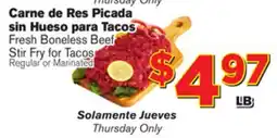 El Super Fresh Fresh Boneless Beef Stir Fry for Tacos offer