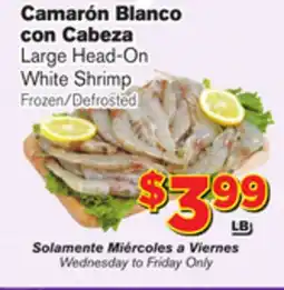 El Super Fresh Large Head-On White Shrimp offer