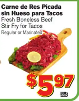 El Super Fresh Fresh Boneless Beef Stir Fry for Tacos offer