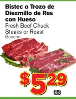 El Super Fresh Fresh Beef Chuck Steaks or Roast Roast offer