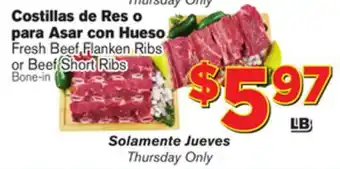 El Super Fresh Fresh Beef Flanken Ribs or Beef Short Ribs offer