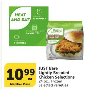 Vons JUST Bare Lightly Breaded Chicken Selections offer