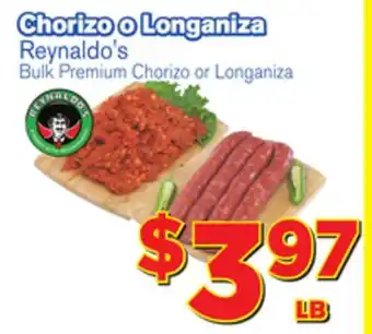 El Super Fresh Reynaldo's Bulk Premium Chorizo or Longaniza offer