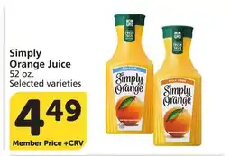 Vons Simply Orange Juice offer