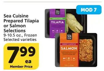 Vons Sea Cuisine Prepared Tilapia or Salmon Selections offer