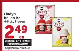 Vons Lindy's Italian Ice offer