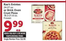 Vons Rao's Entrées 24-27 oz. or Brick Oven Crust Pizza 18.3-21.6 oz offer