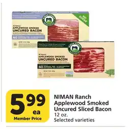 Vons NIMAN Ranch Applewood Smoked Uncured Sliced Bacon offer