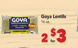 Vallarta Supermarkets Goya Lentils offer