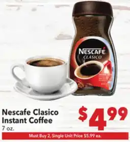 Vallarta Supermarkets Nescafe Clasico Instant Coffee offer