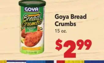 Vallarta Supermarkets Goya Bread Crumbs offer