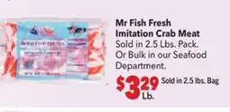 Vallarta Supermarkets Mr Fish Fresh Imitation Crab Meat offer