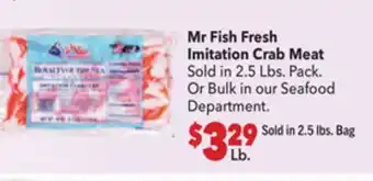 Vallarta Supermarkets Mr Fish Fresh Imitation Crab Meat offer