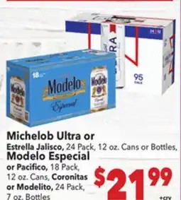 Vallarta Supermarkets Michelob Ultra or Estrella Jalisco offer