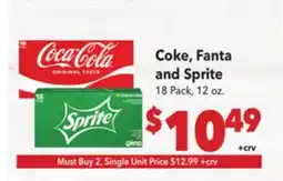 Vallarta Supermarkets Coke, Fanta and Sprite offer