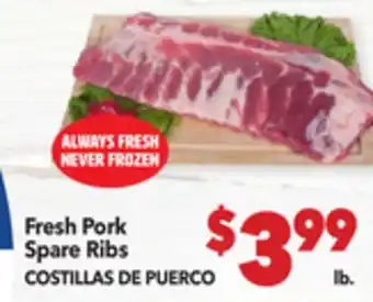 Vallarta Supermarkets Fresh Pork Spare Ribs / COSTILLAS DE PUERCO offer