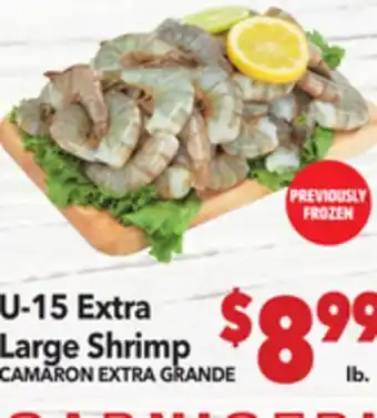 Vallarta Supermarkets U-15 Extra Large Shrimp / CAMARON EXTRA GRANDE offer