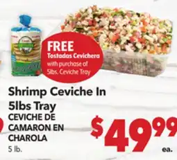 Vallarta Supermarkets Shrimp Ceviche In 5lbs Tray / CEVICHE DE CAMARON EN CHAROLA 5 lb offer