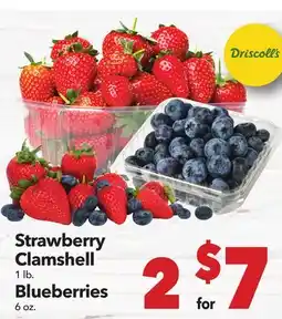 Vallarta Supermarkets Strawberry Clamshell 1 lb Blueberries 6 oz offer