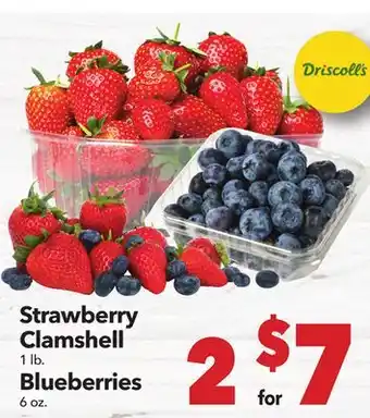 Vallarta Supermarkets Strawberry Clamshell 1 lb Blueberries 6 oz offer