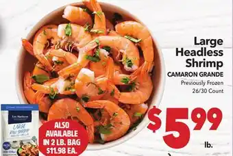 Vallarta Supermarkets Large Headless Shrimp / CAMARON GRANDE offer