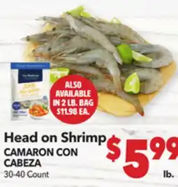 Vallarta Supermarkets Head on Shrimp / CAMARON CON CABEZA offer