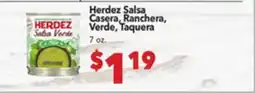 Vallarta Supermarkets Herdez Salsa Casera, Ranchera, Verde, Taquera offer