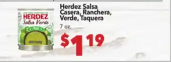 Vallarta Supermarkets Herdez Salsa Casera, Ranchera, Verde, Taquera offer