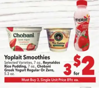 Vallarta Supermarkets Yoplait Smoothies offer