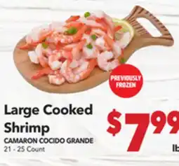 Vallarta Supermarkets Large Cooked Shrimp / CAMARON COCIDO GRANDE offer