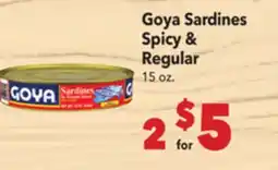 Vallarta Supermarkets Goya Sardines Spicy & Regular offer