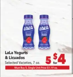 Vallarta Supermarkets LaLa Yogurts & Licuados offer