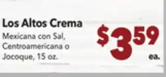 Vallarta Supermarkets Los Altos Crema offer