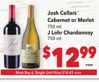 Vallarta Supermarkets Josh Cellars Cabernet or Merlot offer