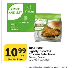 Albertsons JUST Bare Lightly Breaded Chicken Selections offer