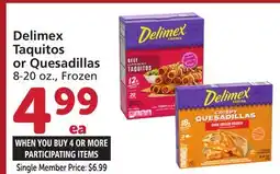 Albertsons Delimex Taquitos or Quesadillas offer