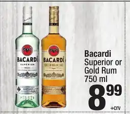 Super King Markets Bacardi Superior or Gold Rum offer