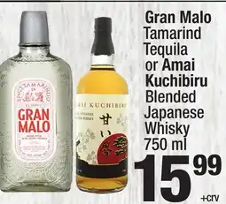 Super King Markets Gran Malo Tamarind Tequila or Amai Kuchibiru Blended Japanese Whisky offer