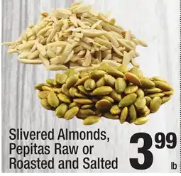 Super King Markets Slivered Almonds, Pepitas Raw or Roasted and Salted offer