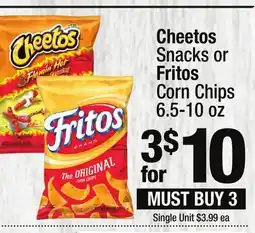 Super King Markets Cheetos Snacks or Fritos Corn Chips offer