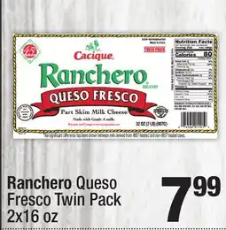 Super King Markets Ranchero Queso Fresco Twin Pack offer