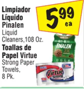 El Super Liquid Cleaners, 108 Oz. Virtue Strong Paper Towels, 8 Pk offer