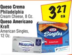 El Super Philadelphia Cream Cheese, 8 Oz. Kraft American Singles, 12 Oz offer