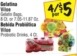 El Super Viloe Gelatin Bags, 8 Ct. or 7.05-11.87 Oz., Viloe Probiotic Drinks, 4 Ct offer