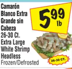 El Super Extra Large White Shrimp Headless offer